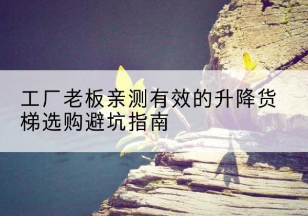 海城升降货梯怎么选-工厂老板亲测有效的升降货梯选购避坑指南